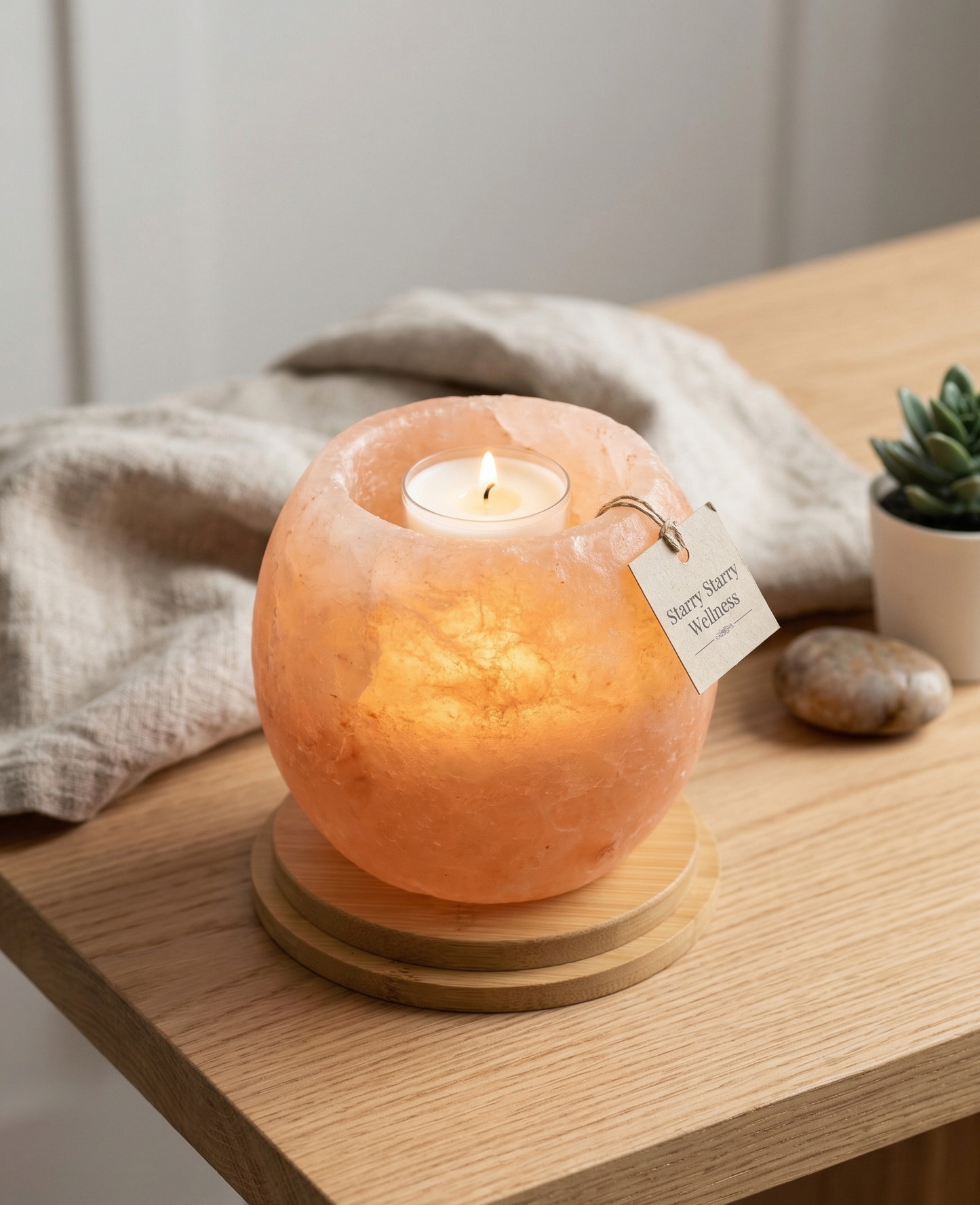 喜馬拉雅粉紅岩鹽燭台